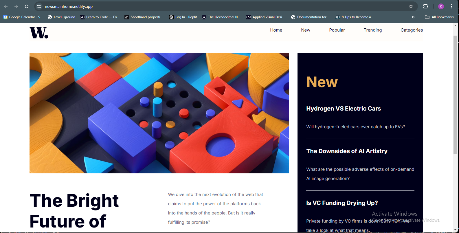 news page project